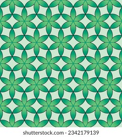 Japanese Hexagon Petal Vector Seamless Pattern
