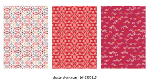 Japanese Hexagon Star Abstract Vector Background Collection