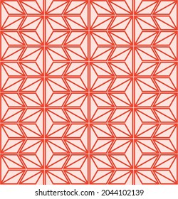 Japanese Hexagon Star Line Vector Seamless Pattern