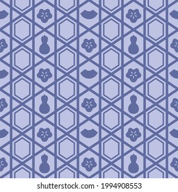 Japanese Hexagon Star Vector Seamless Pattern