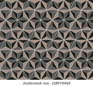 Japanese Hexagon Star Vector Seamless Pattern