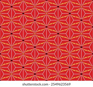 Japanese Hexagon Star Vector Seamless Pattern
