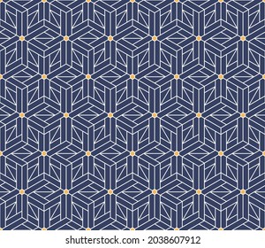 Japanese Hexagon Star Weave Vector Seamless Pattern