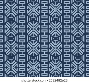 Japanese Hexagon Stripe Vector Seamless Pattern