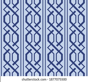 Japanese Hexagon Wavy Line Vector Seamless Pattern