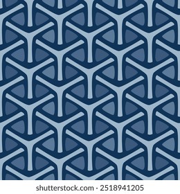 Japanese Hexagon Weave Net Vector Seamless Pattern