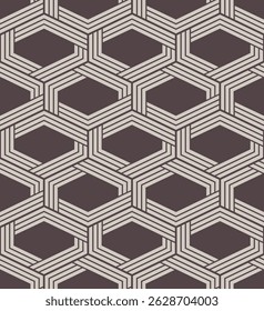Padrão sem emenda do vetor de tecelagem hexágono japonês