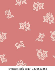 Japanese Hibiscus Vector Seamless Pattern