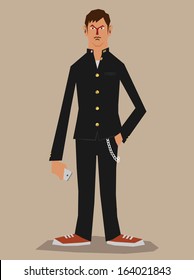 Japanese high school boy