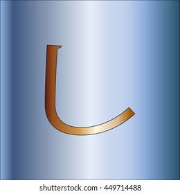 Japanese Hiragana alphabet hieroglyph - shi, gold color