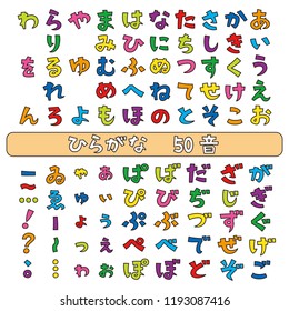 Japanese hiragana fonts, Japanese syllabary, vector set