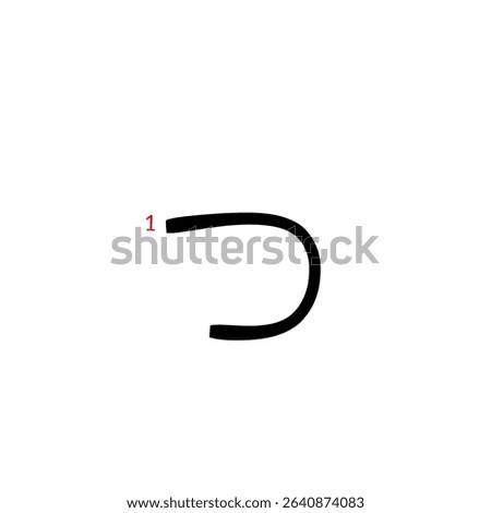 Japanese hiragana writing order  ta,chi,tsu,te,to