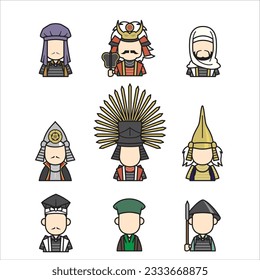 Japanese history icons - Sengoku warlord