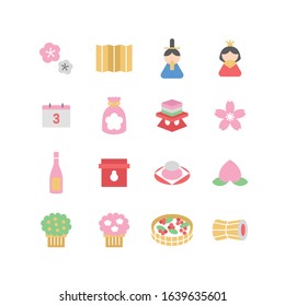 JAPANESE HOLIDAY "HINAMATSURI" ICON SET