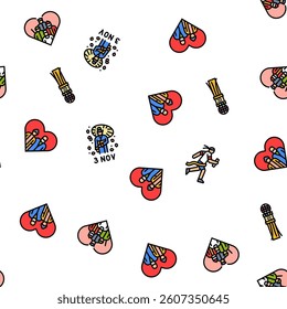 japanese holidays national asia vector seamless pattern thin line illustration