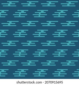 Japanese Horizontal Wave Line Vector Seamless Pattern