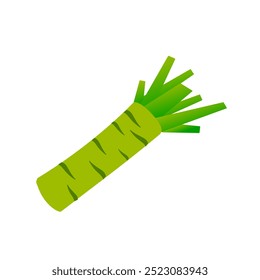 Japanese horseradish  or wasabi root icon isolated on white background.