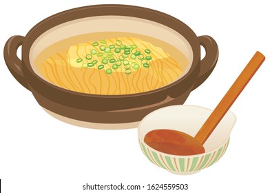 Japanese hot pot and Chinese noodles. / Japanese food