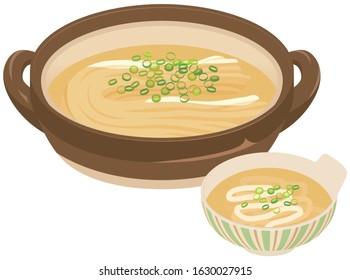 Japanese hot pot and Udon. /Udon:wheat noodle / Japanese food