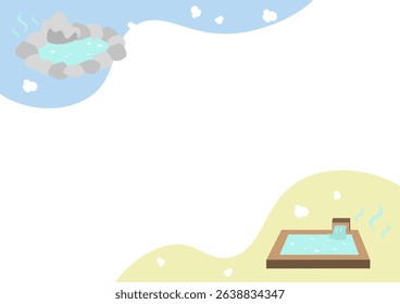 Japanese Hot Spring Frame with Open-Air and Indoor Baths