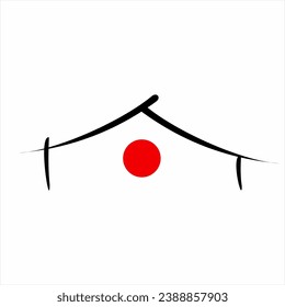 Japanese house icon logo design.