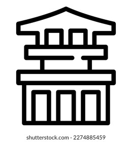 Japanese house icon outline vector. Japan kyoto. City tower
