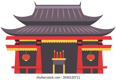 Japanese House Vector Illustration Asian Traditional Stock Vector ...