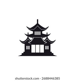 Illustratorische Illustration des japanischen Hauses