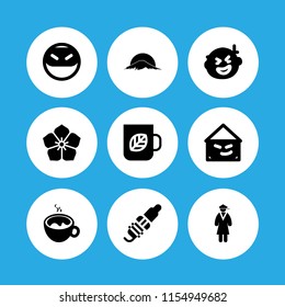 japanese icon. 9 japanese set with japan, ninja, chinese man and tea vector icons for web and mobile app