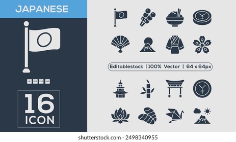 Japanese icon collection Vector illustrator