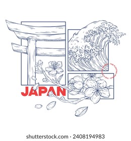 Japanese icon illustration t shirt design