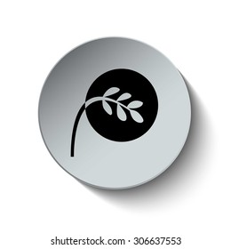 Japanese icon. Leaf icon. Button. EPS10. Illustration