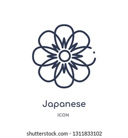 japanese icon from nature outline collection. Thin line japanese icon isolated on white background.