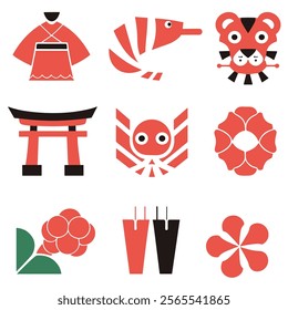 Japanese Icon Set vector art