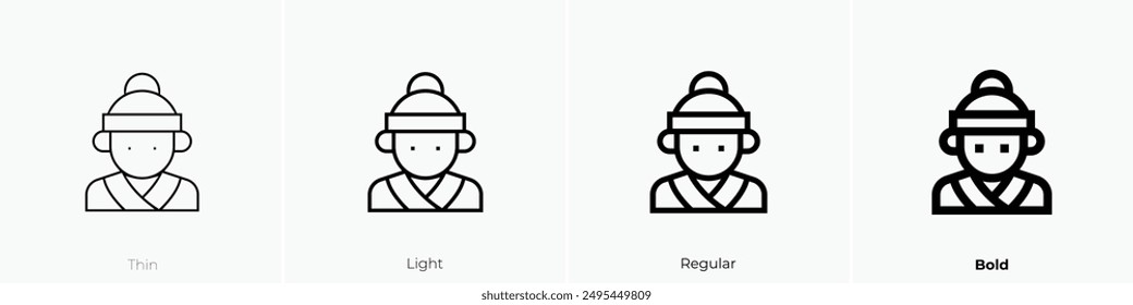 japanese icon. Thin, Light Regular And Bold style design isolated on white background