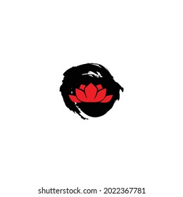 japanese icon vector art black white and red