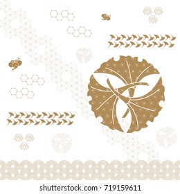 Japanese Icon vector. Gold geometric background for cover page design, template, poster, backdrop.