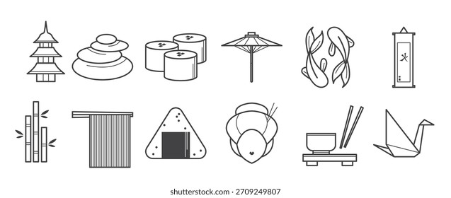 Icono japonés Vector Pack Ilustración vectorial