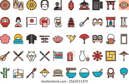 Japanese icons High-Quality Vector Icons Collection with Editable Stroke. Ideal for Professional and Creative Projects.