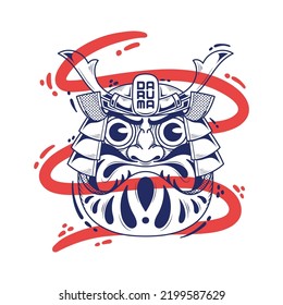 Japanese Illustration style daruma doll