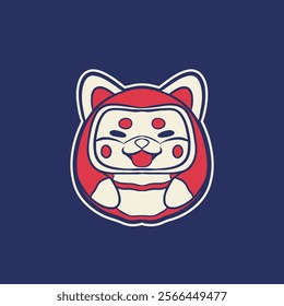 Japanese Illustration style daruma doll