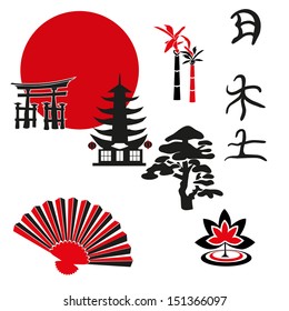 Japanese illustration. vector design elements in the Japanese style