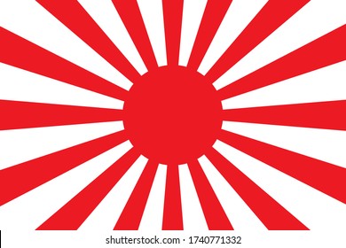 Japanese imperial flag Vector isolated design illustration. Abstract japanese imperial vector flag . Sunshine vector background. Vintage sunburst. EPS 10