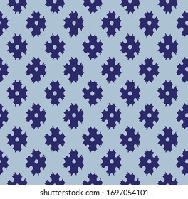 Japanese Indigo Flower Diamond Vector Seamless Pattern