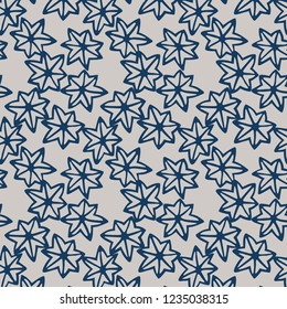 Japanese Indigo Maple Leaf Pattern