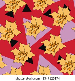 Japanese inspired abstract seamless illustrated pattern by www.danmaridesigns.com. Floral springtime art for fabrics, gift wrap, stationery, and interior design.