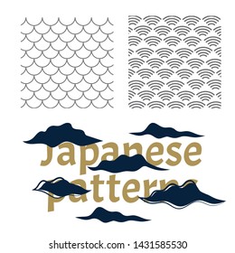 Japanese inspired pattern vector. Sea japan pattern vector