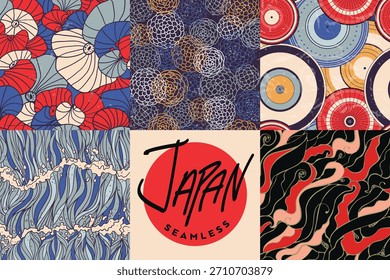  Japanese Inspired Seamless Patterns Collection