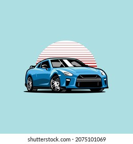 Japanese JDM sport car illustration vector isolated image