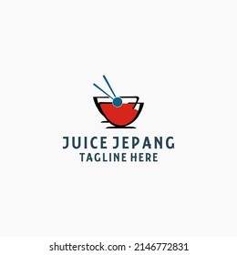 japanese juice logo icon design 